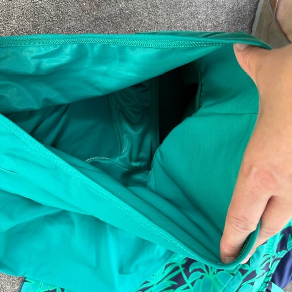 Lands' End Navy and Teal tankini swimsuit - Picture 6 of 8